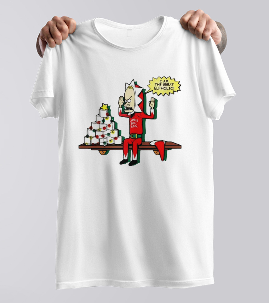 Beavis Jingle Bell Rock I Am The Great Elfholio Christmas T-Shirt