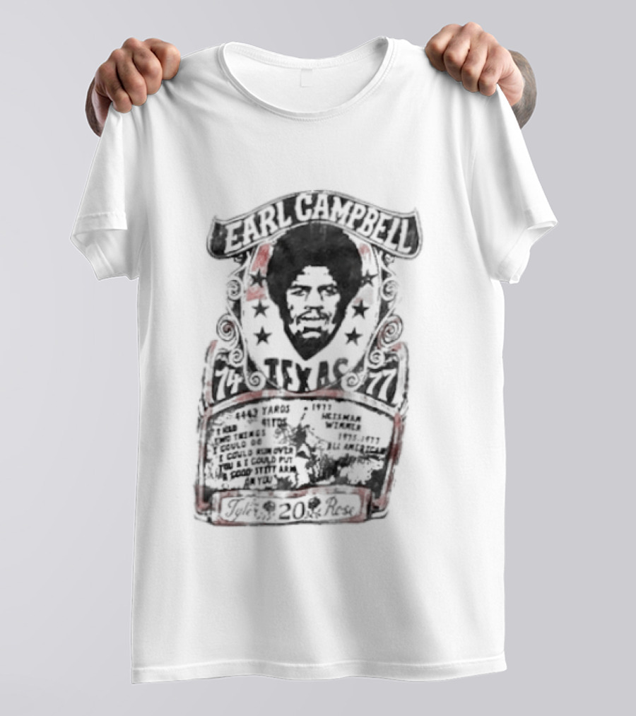 Earl Campbell Texas Longhorns Number 20 Football Legacy Roots Of Fight 1974 1976 T-Shirt