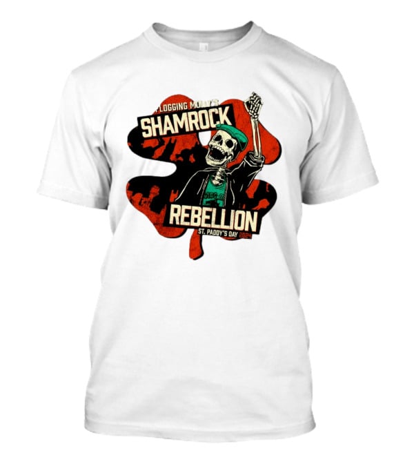Flogging Molly Shamrock Rebellion St. Paddy's Day 2024 Skeleton T-Shirt