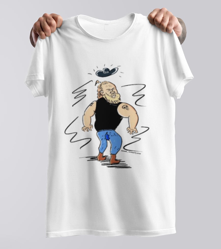 Brock Lesnar WWE Smackdown Cowboy Cartoon T-Shirt