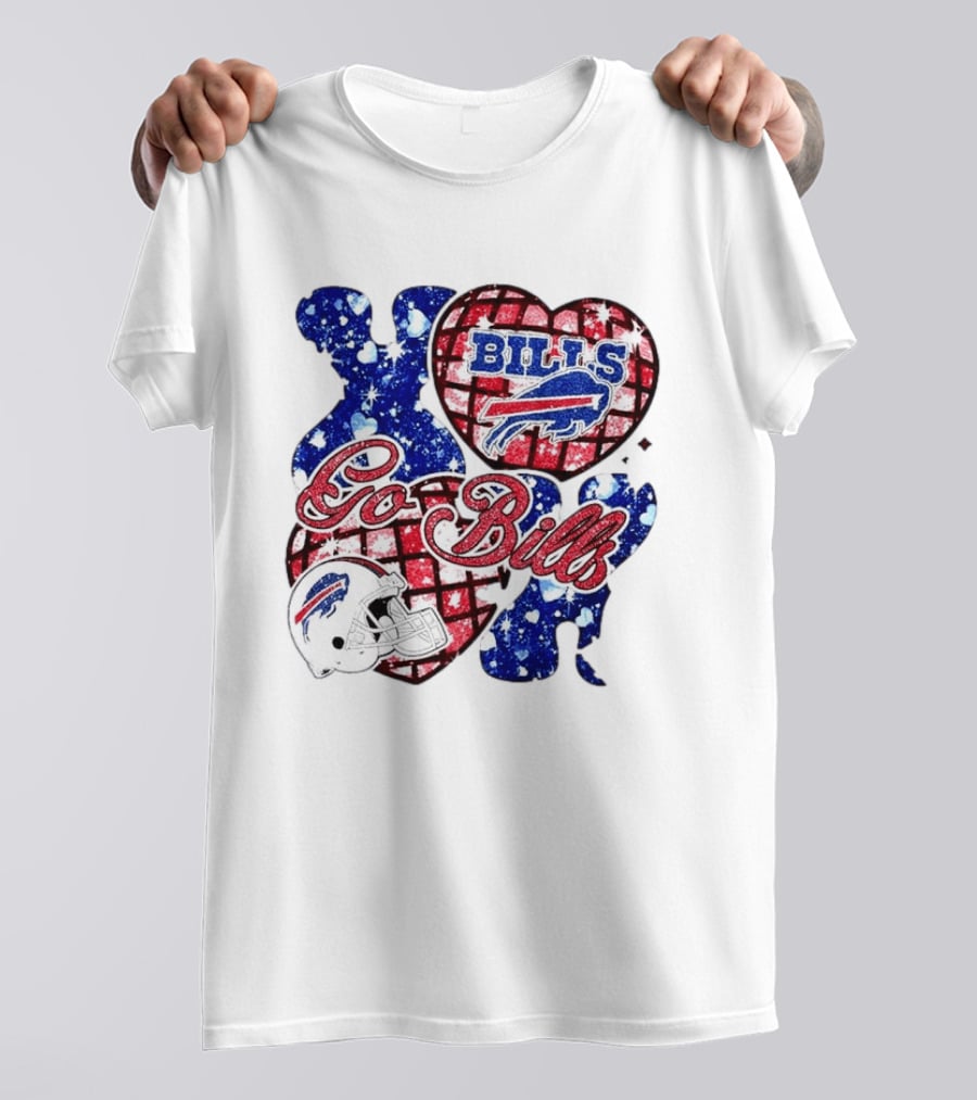 Buffalo Bills Go Bills Heart Valentine's Day Football T-Shirt