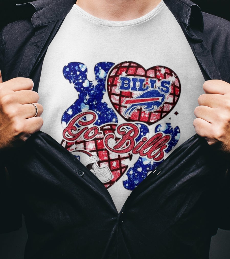 Buffalo Bills Go Bills Heart Valentine's Day Football T-Shirt