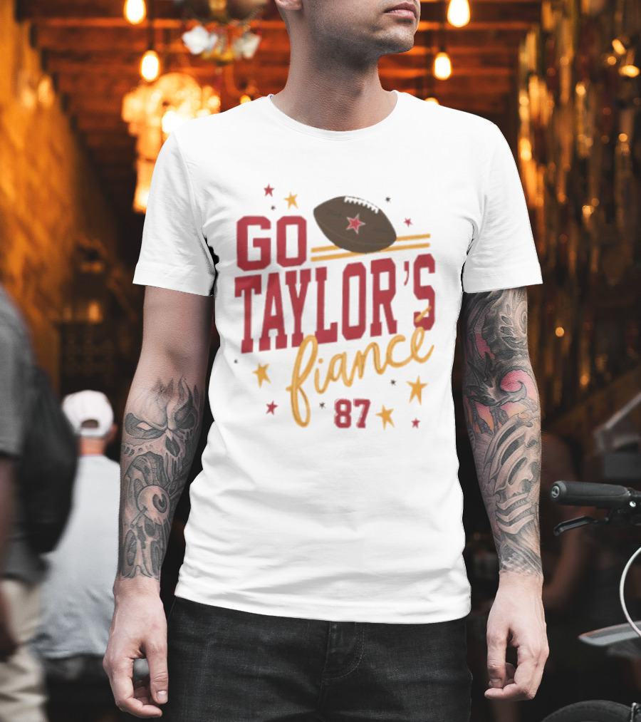 Go Taylor's Fiancé 87 Football Stars And Stripes T-Shirt