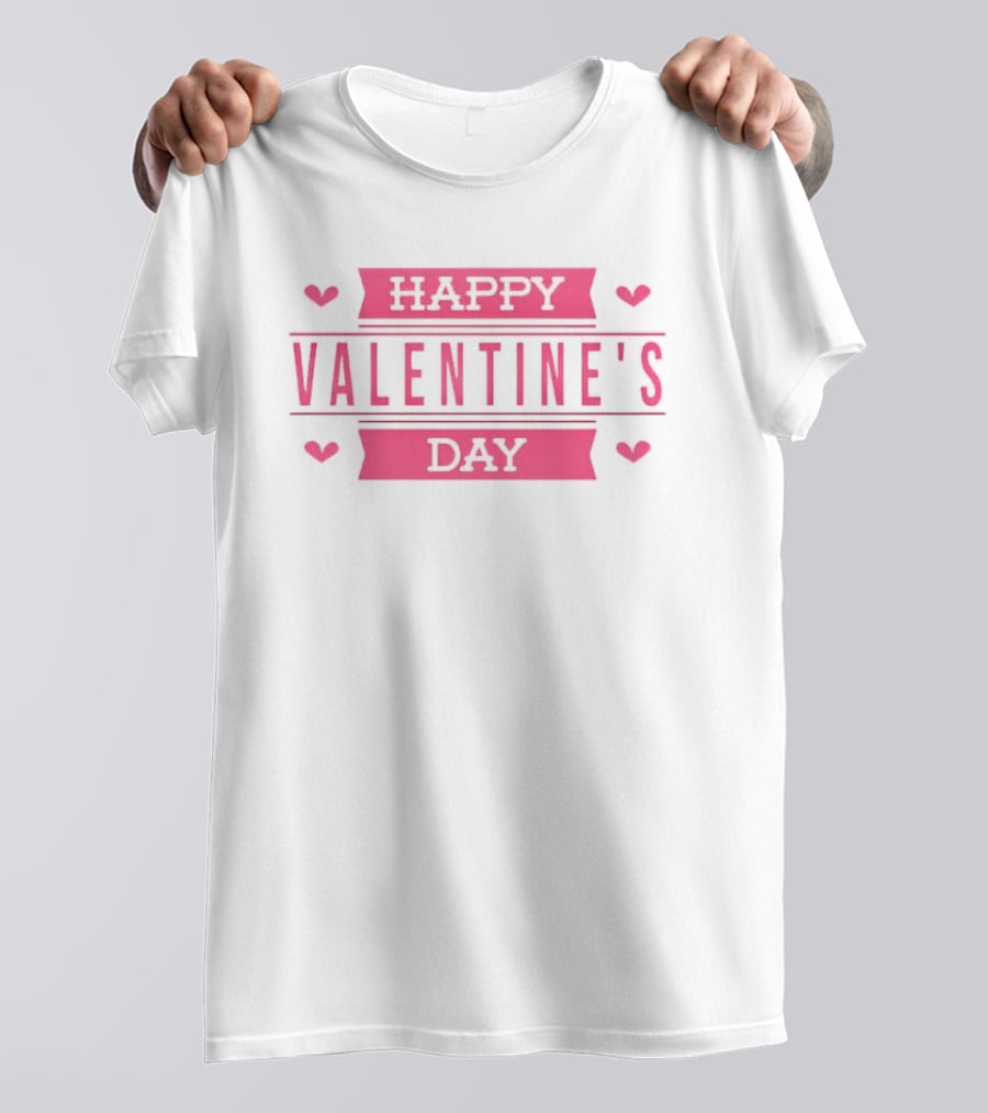 Happy Valentine's Day Pink Hearts Celebration T-Shirt