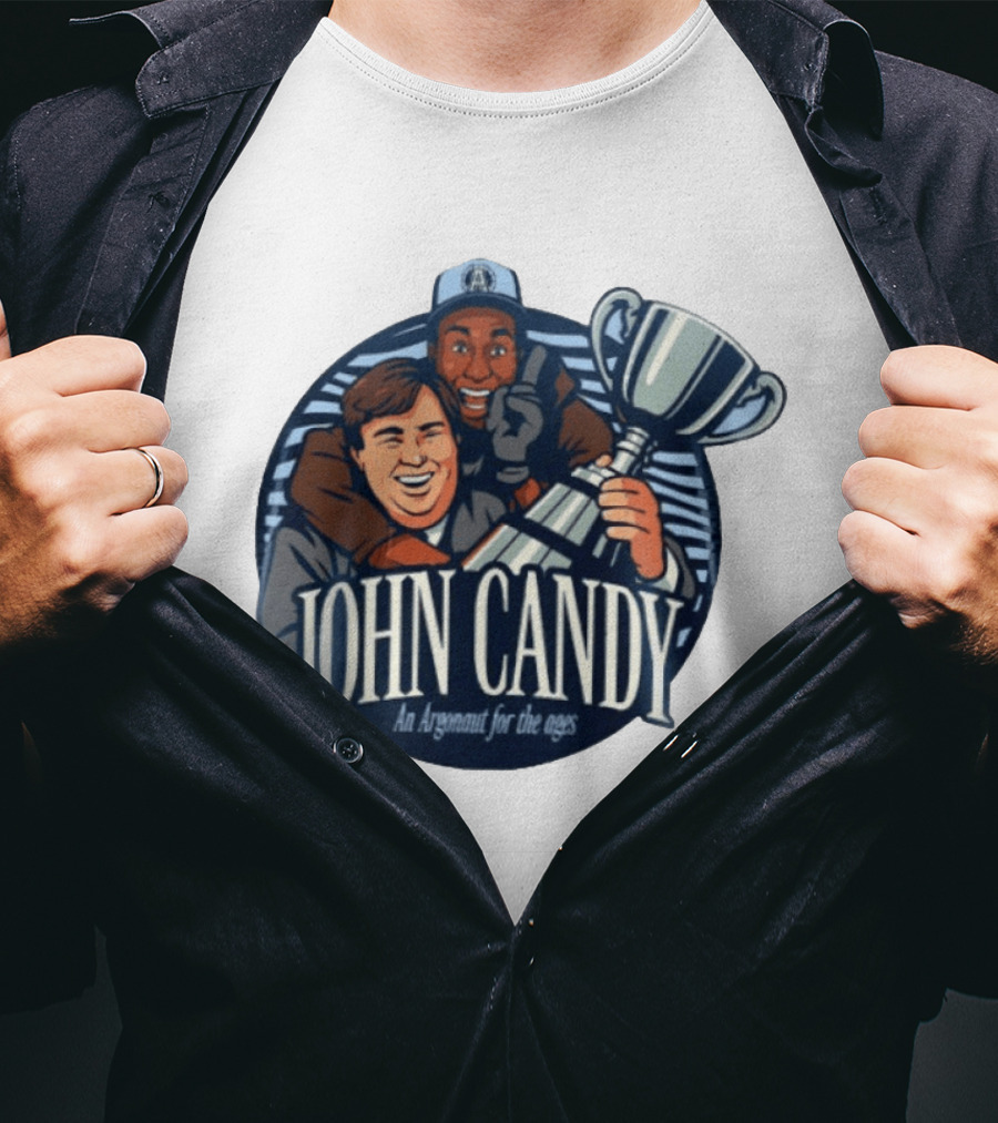 John Candy CFL Argonaut Icon Holding Trophy T-Shirt
