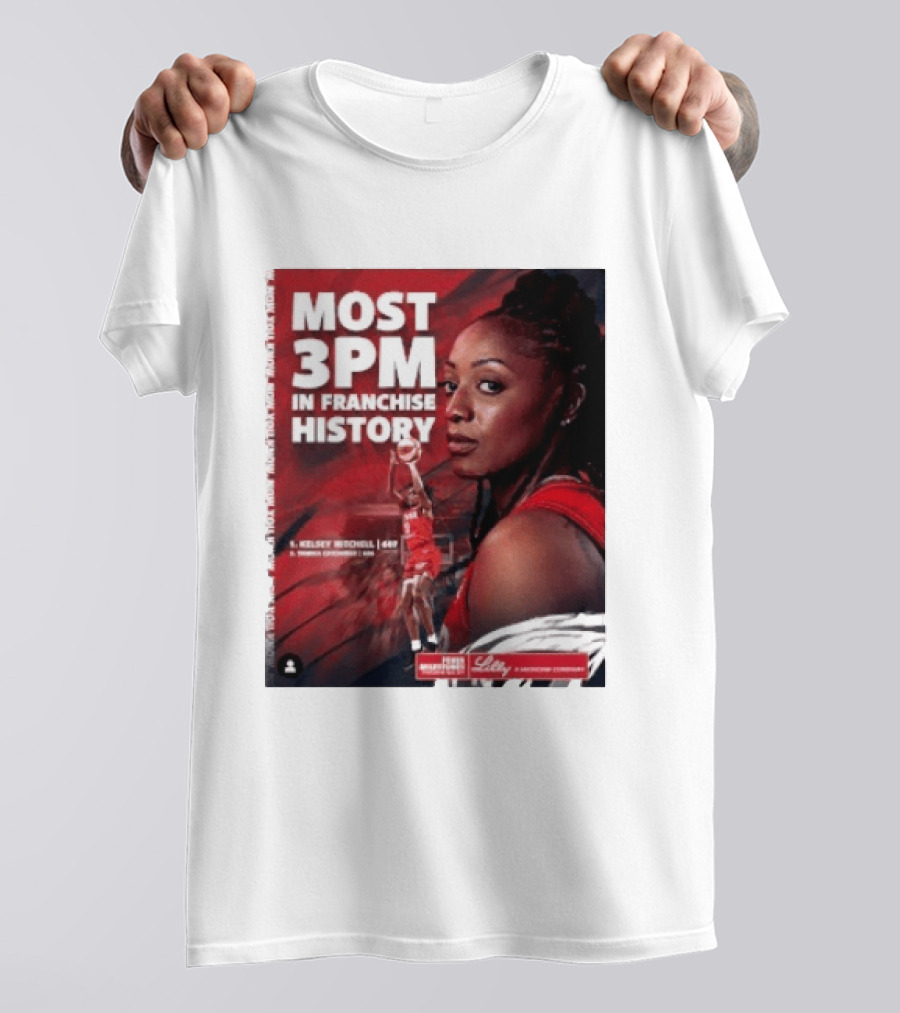 Kelsey Mitchell Most 3PM In Franchise History Indiana Fever T-Shirt