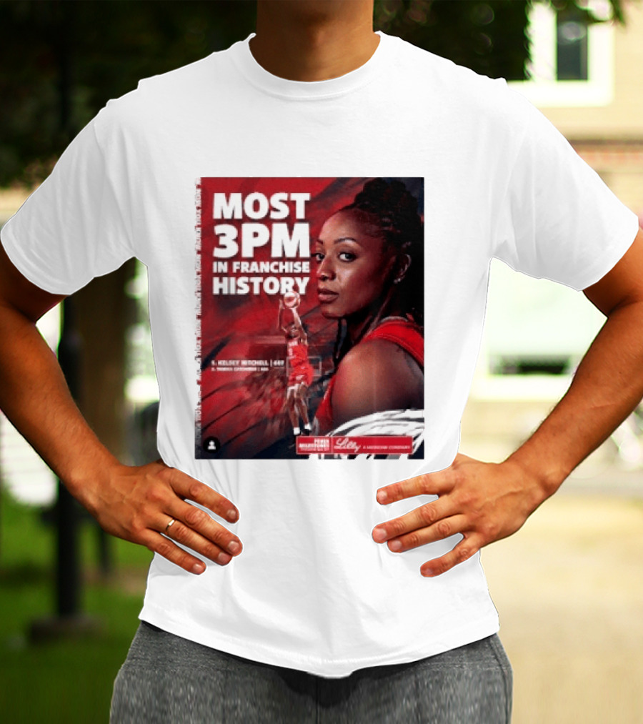 Kelsey Mitchell Most 3PM In Franchise History Indiana Fever T-Shirt