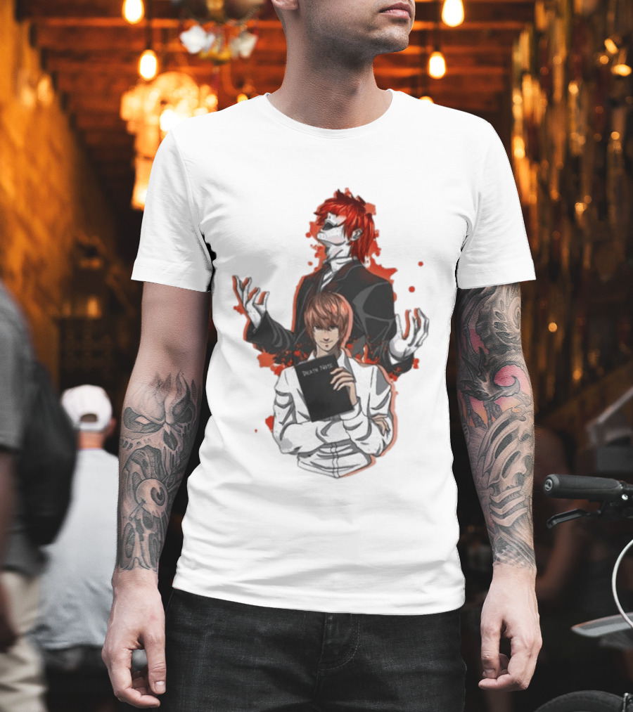 Light Yagami Raito And Ryuk Holding Death Note Anime T-Shirt