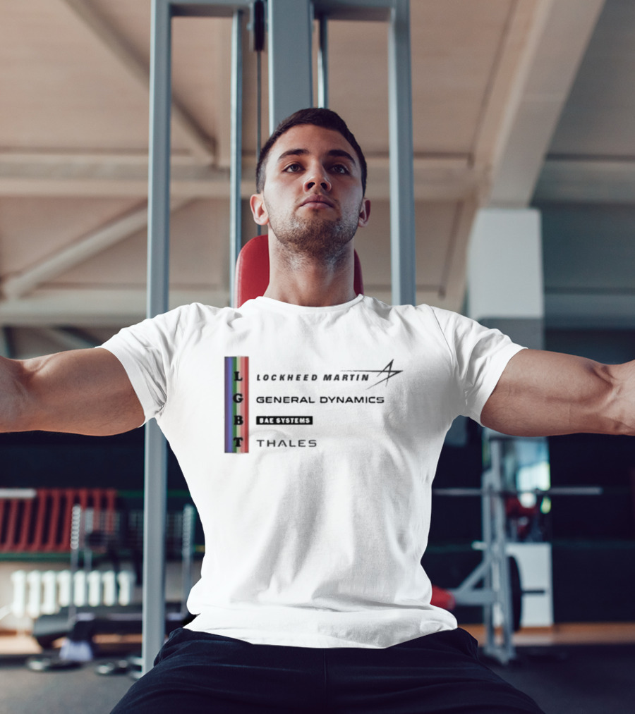 Lockheed Martin General Dynamics BAE Systems Thales LGBT Rainbow Vertical T-Shirt