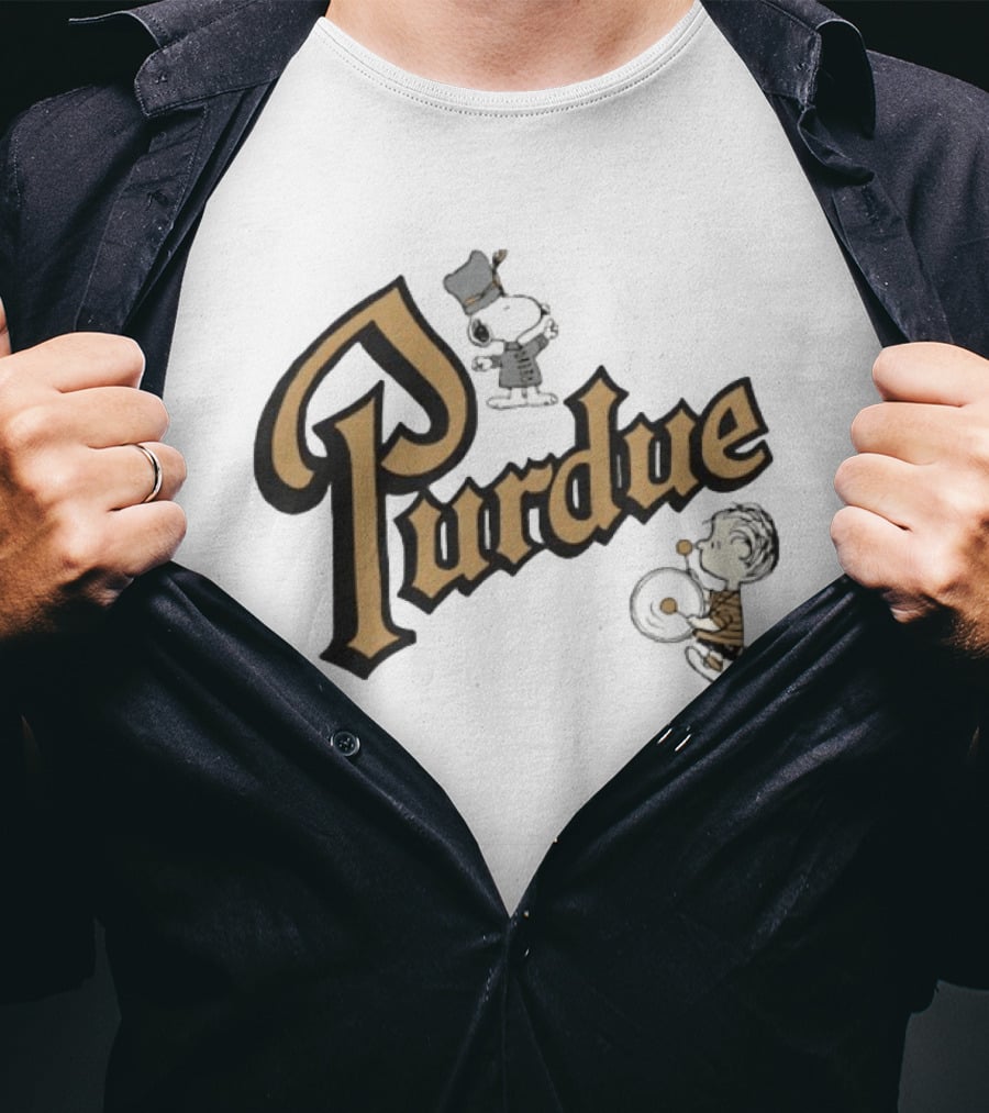Purdue Boilermakers Snoopy And Charlie Brown Football T-Shirt