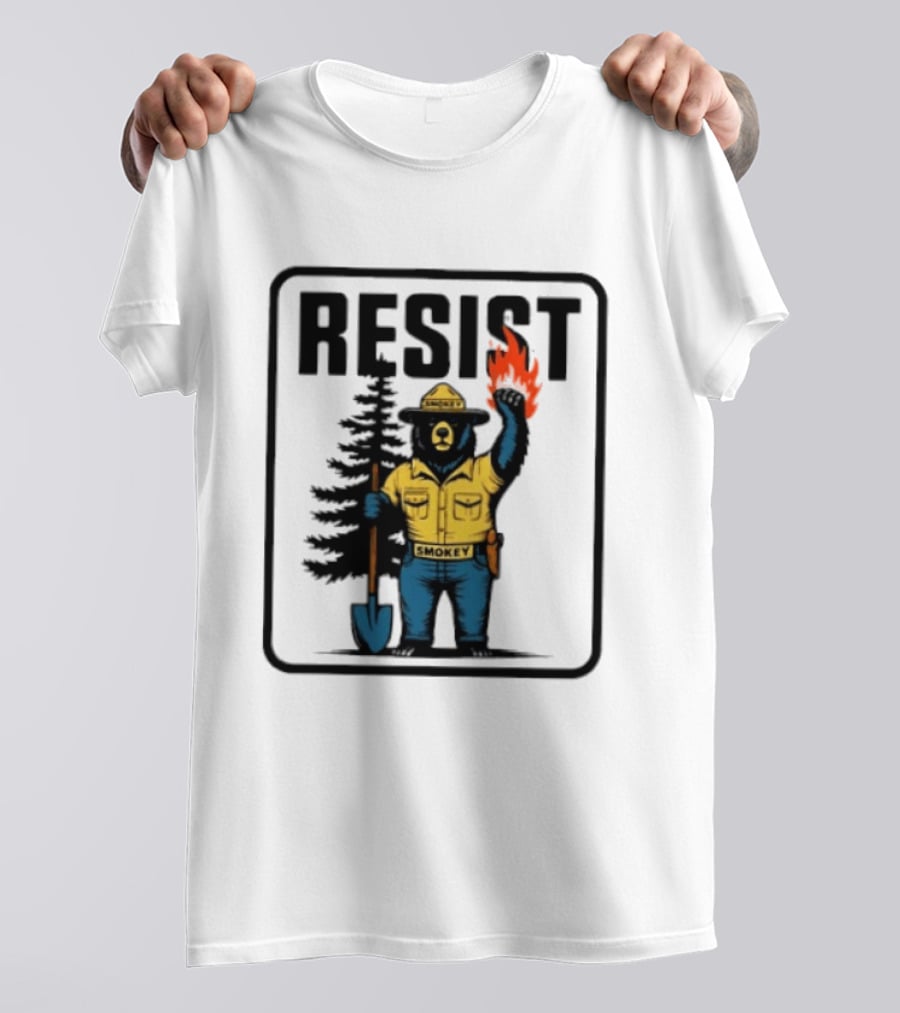 Resist Smokey Fire Prevention Bear California Forest T-Shirt