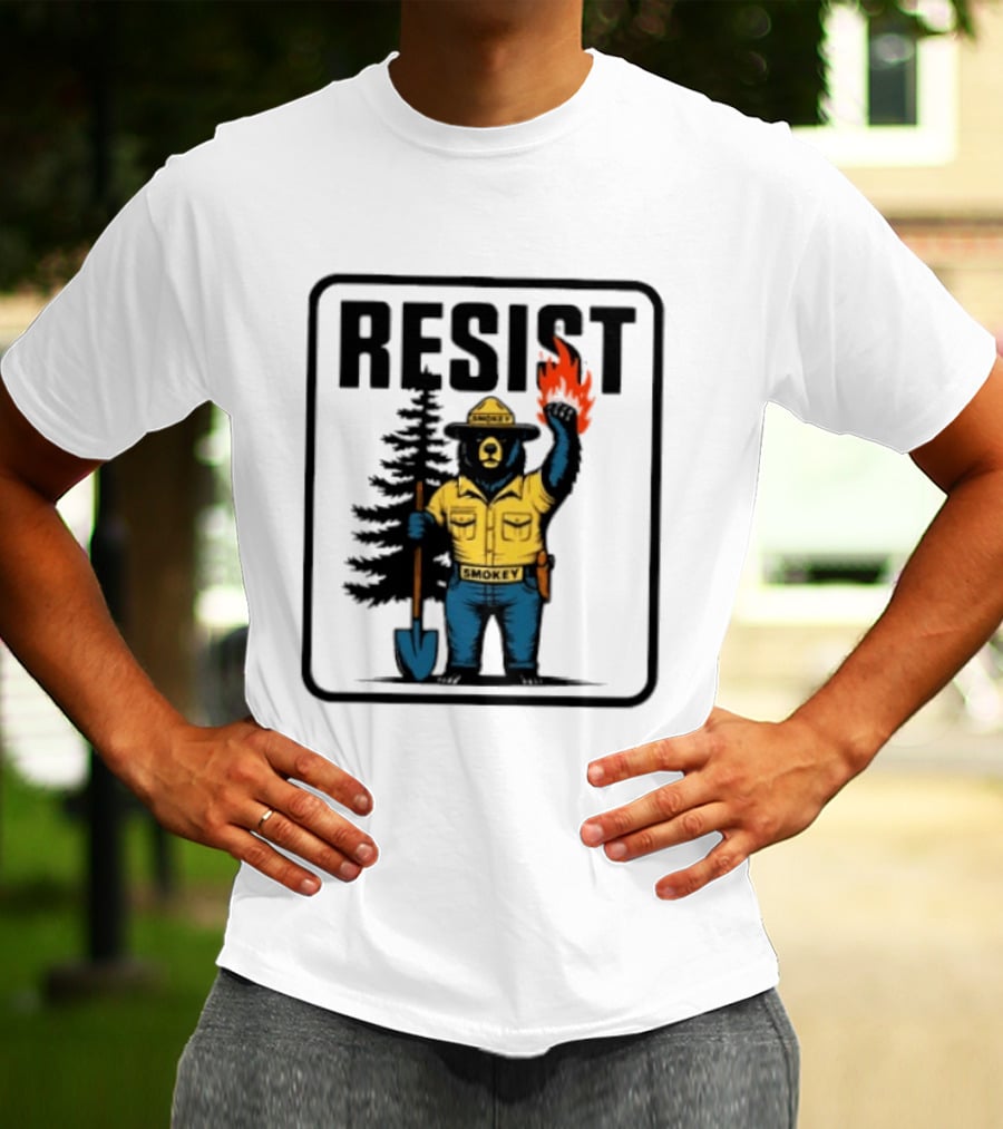 Resist Smokey Fire Prevention Bear California Forest T-Shirt