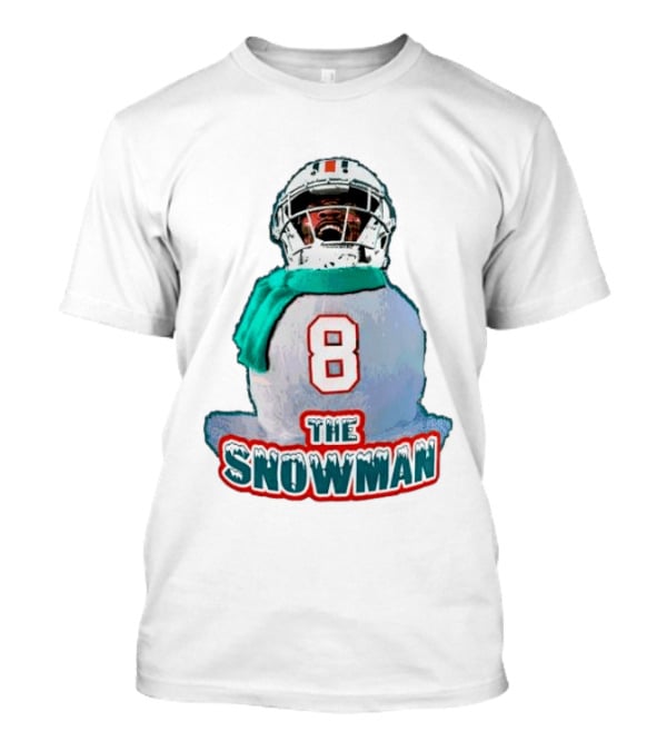 Miami Dolphins Jevon Holland 8 The Snowman Christmas T-Shirt