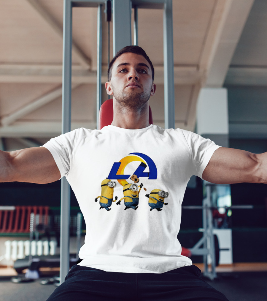 Minions LA Rams Football Team Crossover Fun T-Shirt