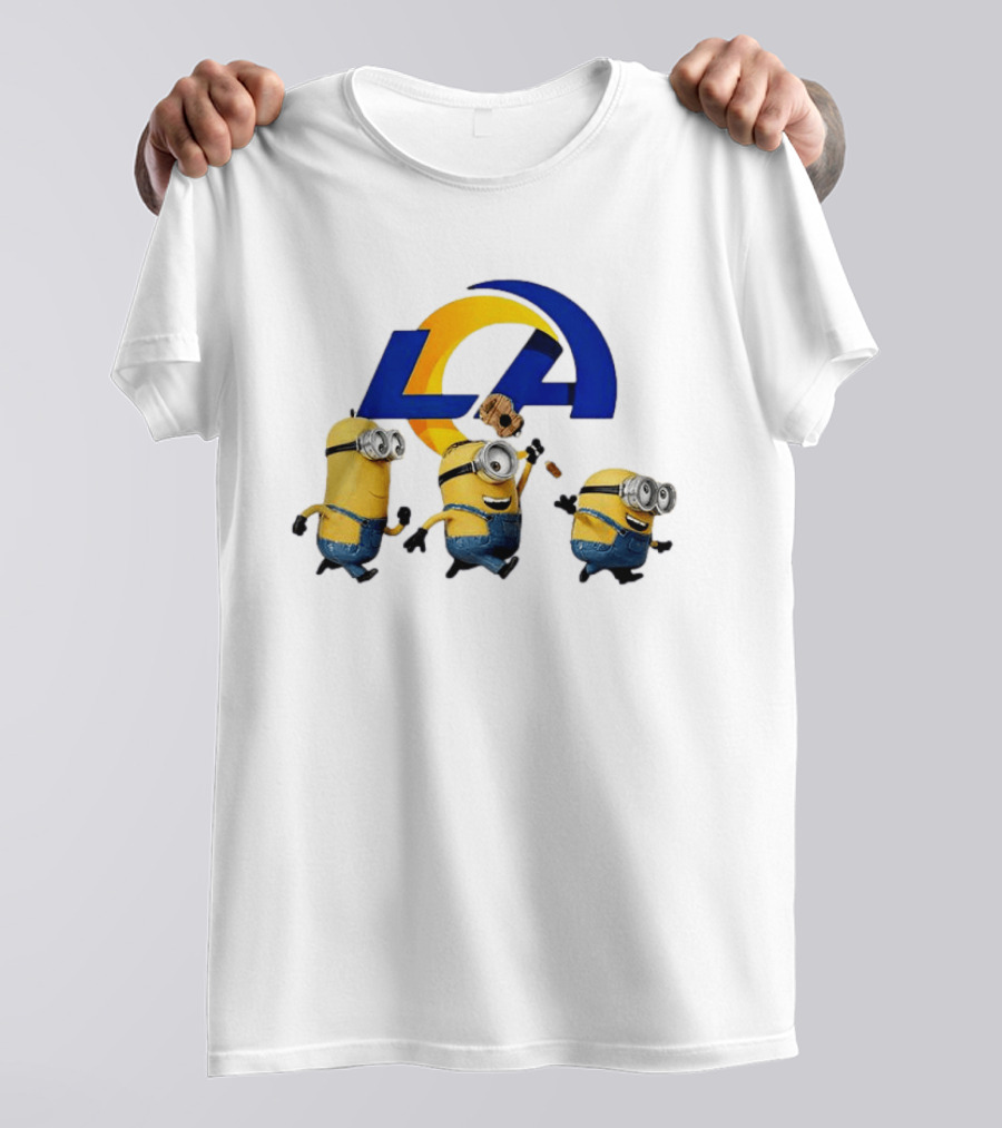 Minions LA Rams Football Team Crossover Fun T-Shirt