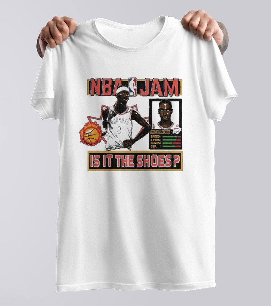 Shai Gilgeous Alexander Oklahoma City Thunder NBA Jam Is It The Shoes Homage Tri Blend T-Shirt