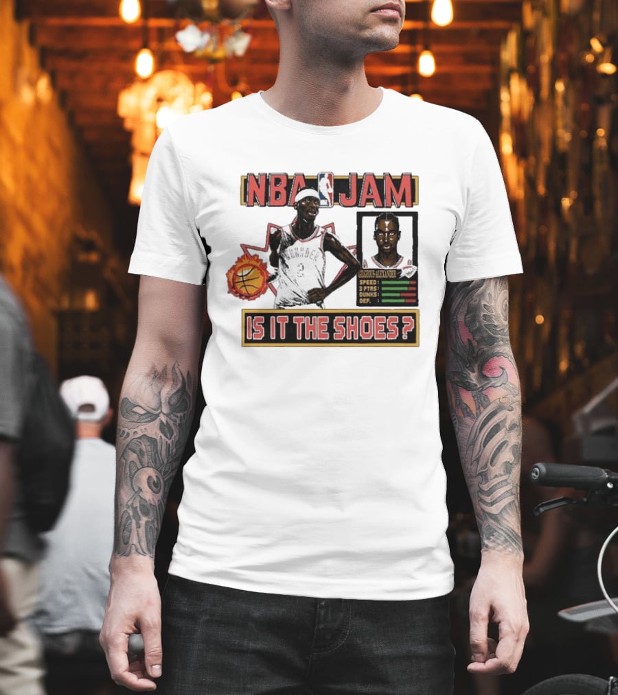 Shai Gilgeous Alexander Oklahoma City Thunder NBA Jam Is It The Shoes Homage Tri Blend T-Shirt