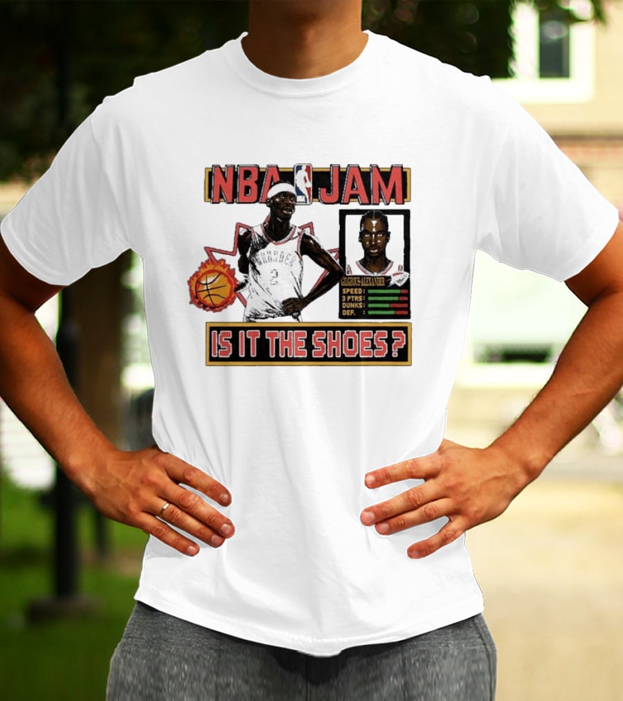 Shai Gilgeous Alexander Oklahoma City Thunder NBA Jam Is It The Shoes Homage Tri Blend T-Shirt