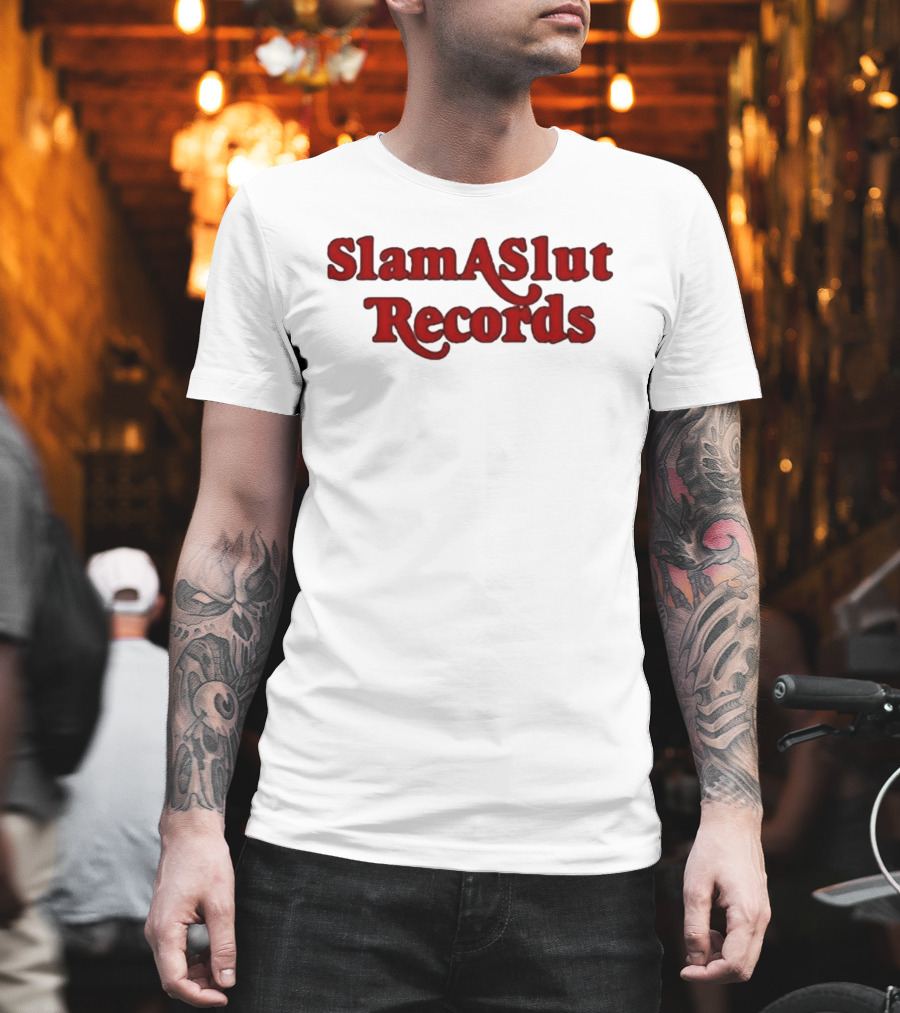 SlamASlut Records Vintage Inspired Music Label T-Shirt