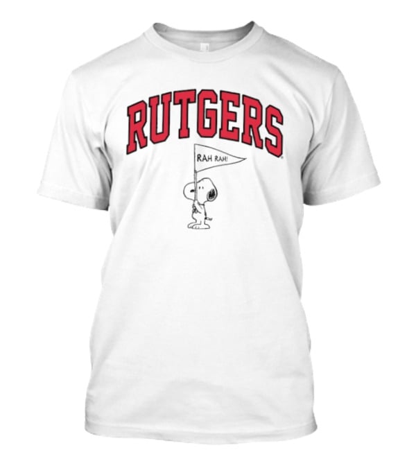 Rutgers Scarlet Knights Snoopy Rah Rah Flag T-Shirt