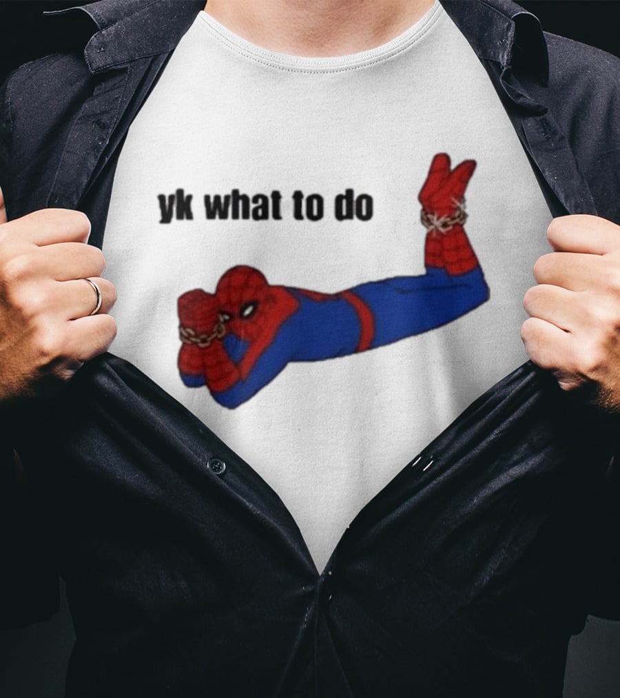 Spooderman YK What To Do Meme T-Shirt