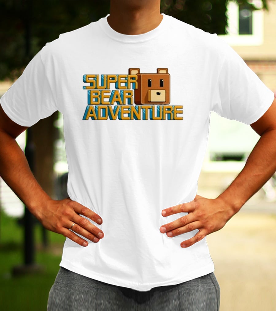 Super Bear Adventure Pixel Art Bear Face T-Shirt