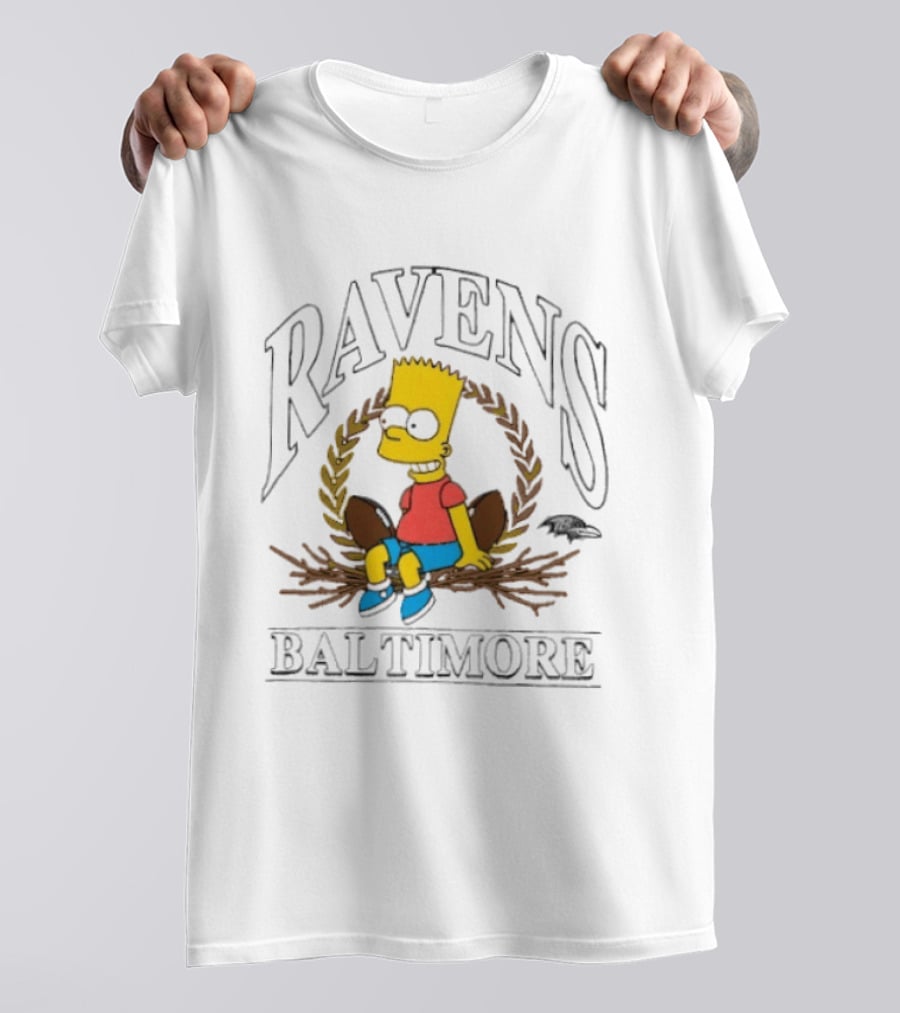 Baltimore Ravens Bart Simpson Crossover 2025 T-Shirt