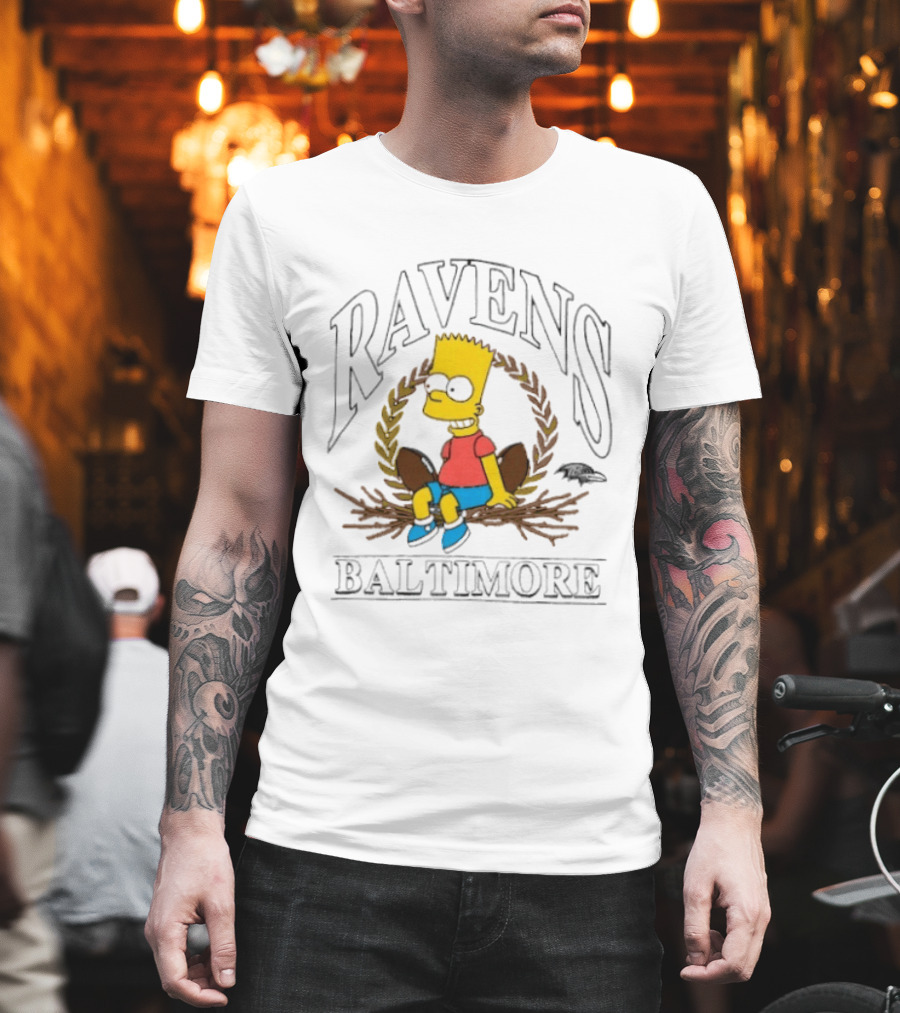 Baltimore Ravens Bart Simpson Crossover 2025 T-Shirt