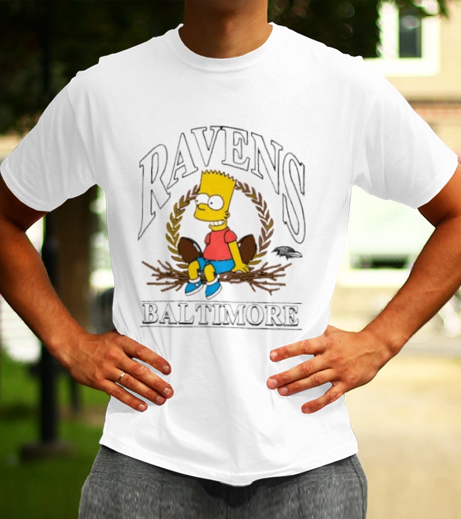 Baltimore Ravens Bart Simpson Crossover 2025 T-Shirt