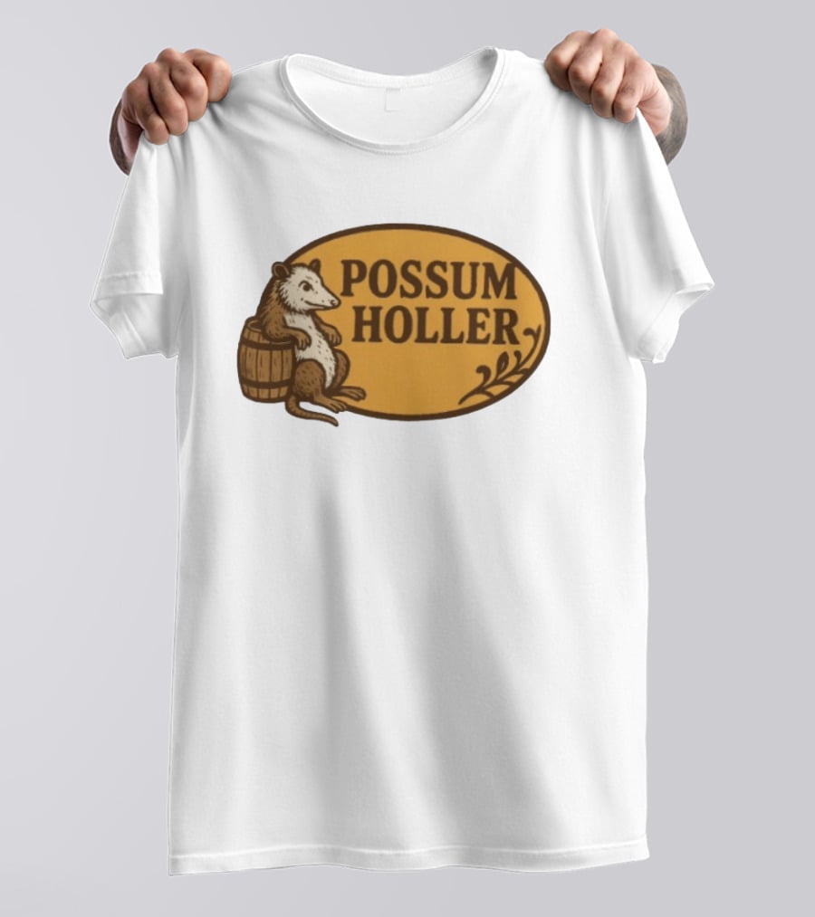 Possum Holler Rustic Opossum With Barrel T-Shirt