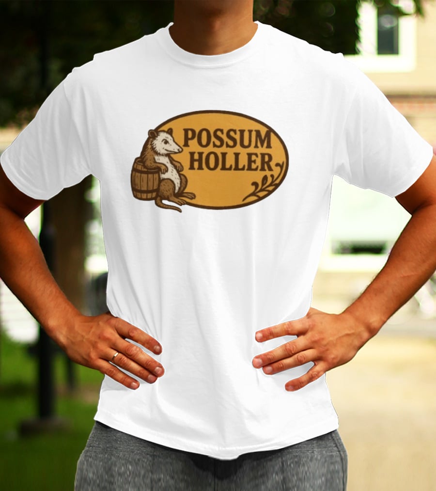 Possum Holler Rustic Opossum With Barrel T-Shirt
