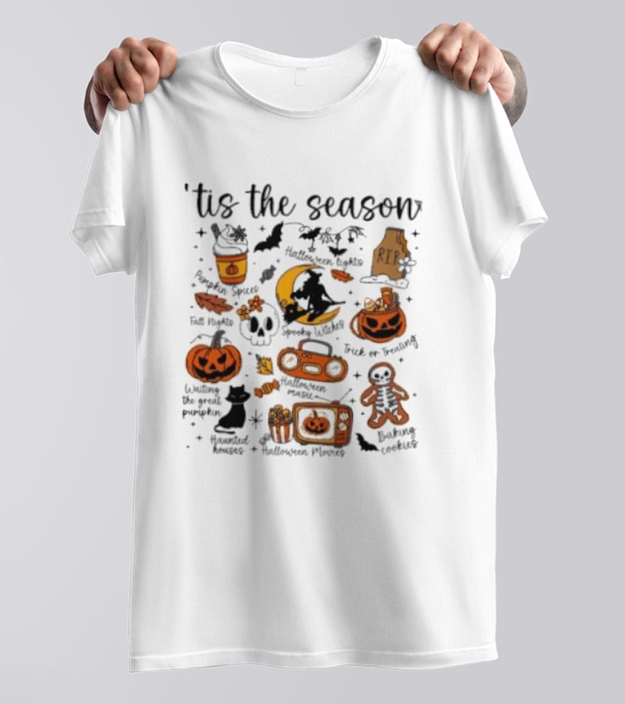 Tis The Season Pumpkin Spices Spooky Witches Halloween Trick Or Treat T-Shirt
