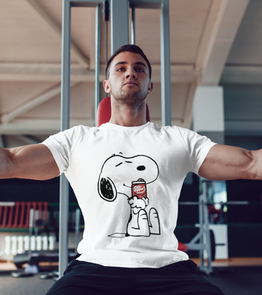 Snoopy Hugging Dr Pepper Can T-Shirt
