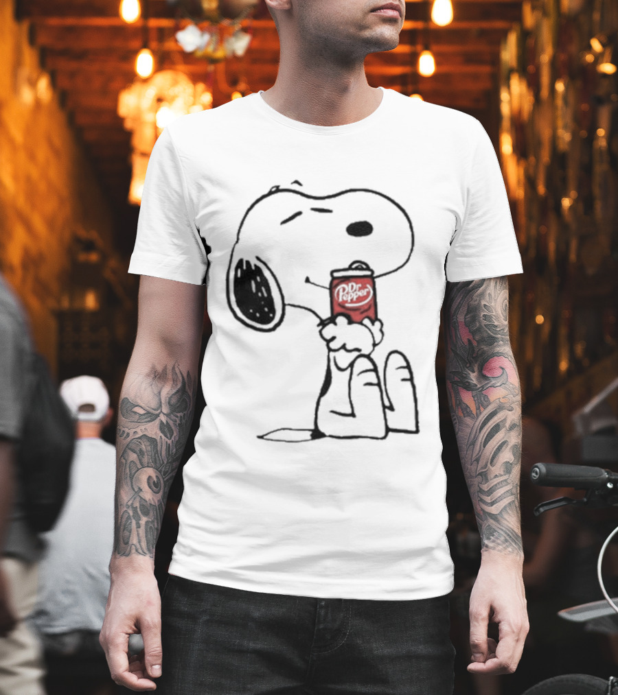 Snoopy Hugging Dr Pepper Can T-Shirt