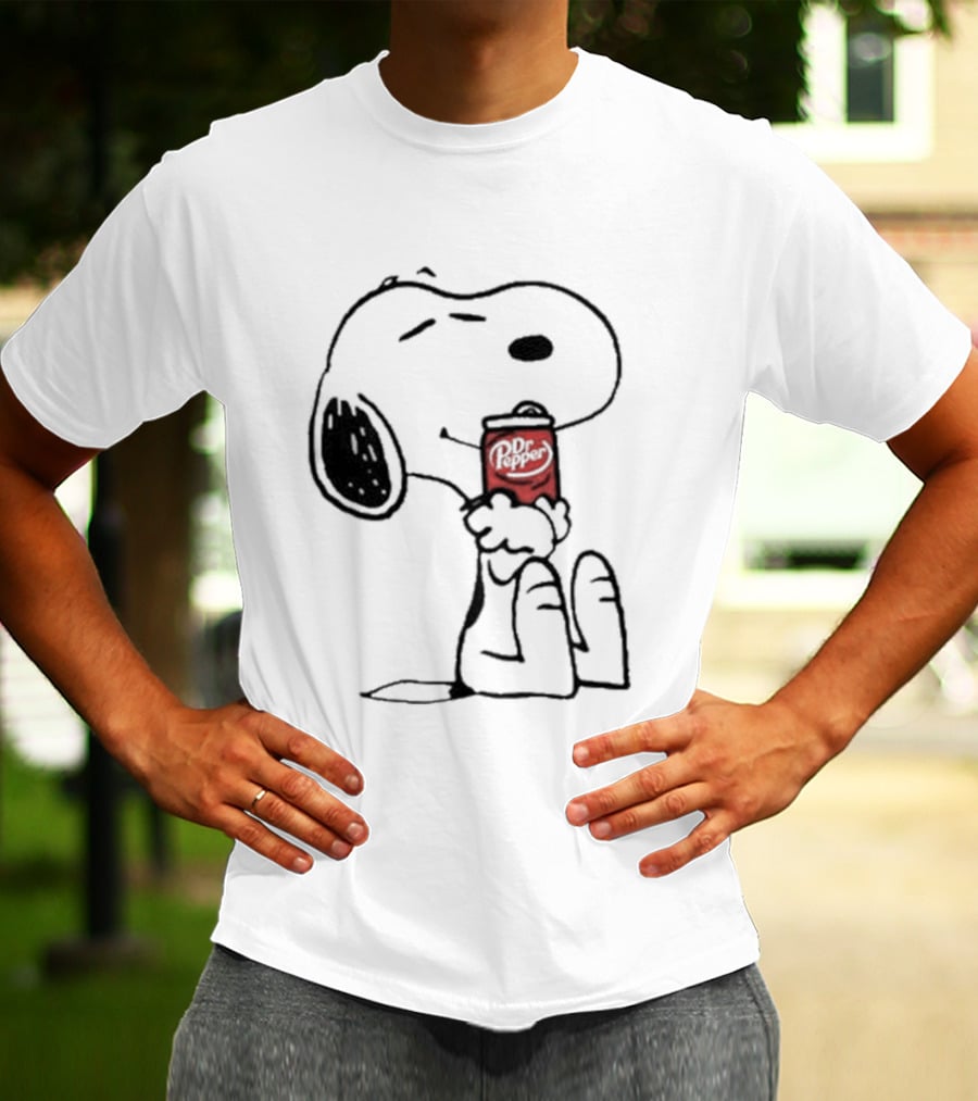 Snoopy Hugging Dr Pepper Can T-Shirt