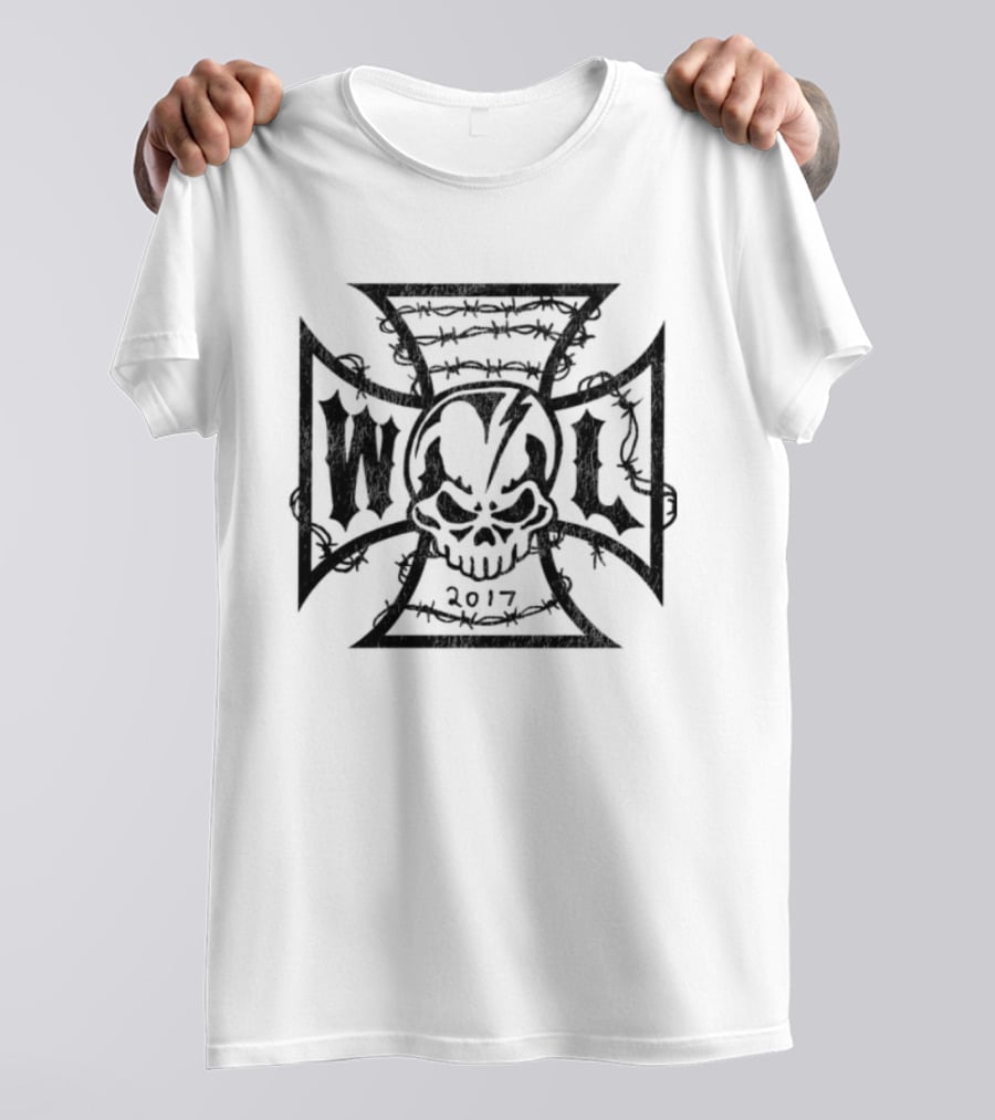 Warren Lotas Iron Cross Skull W L 2017 White T-Shirt