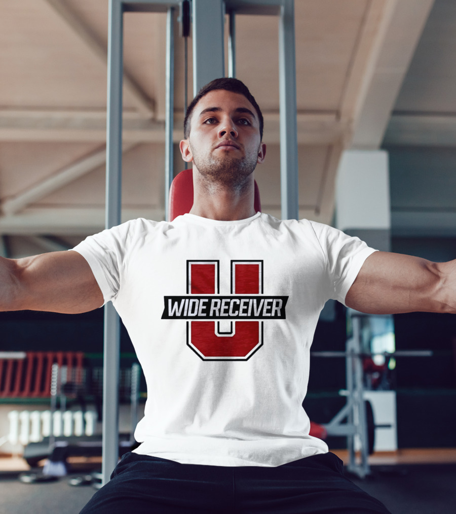 Wide Receiver U Team Red Black Block Lettering T-Shirt