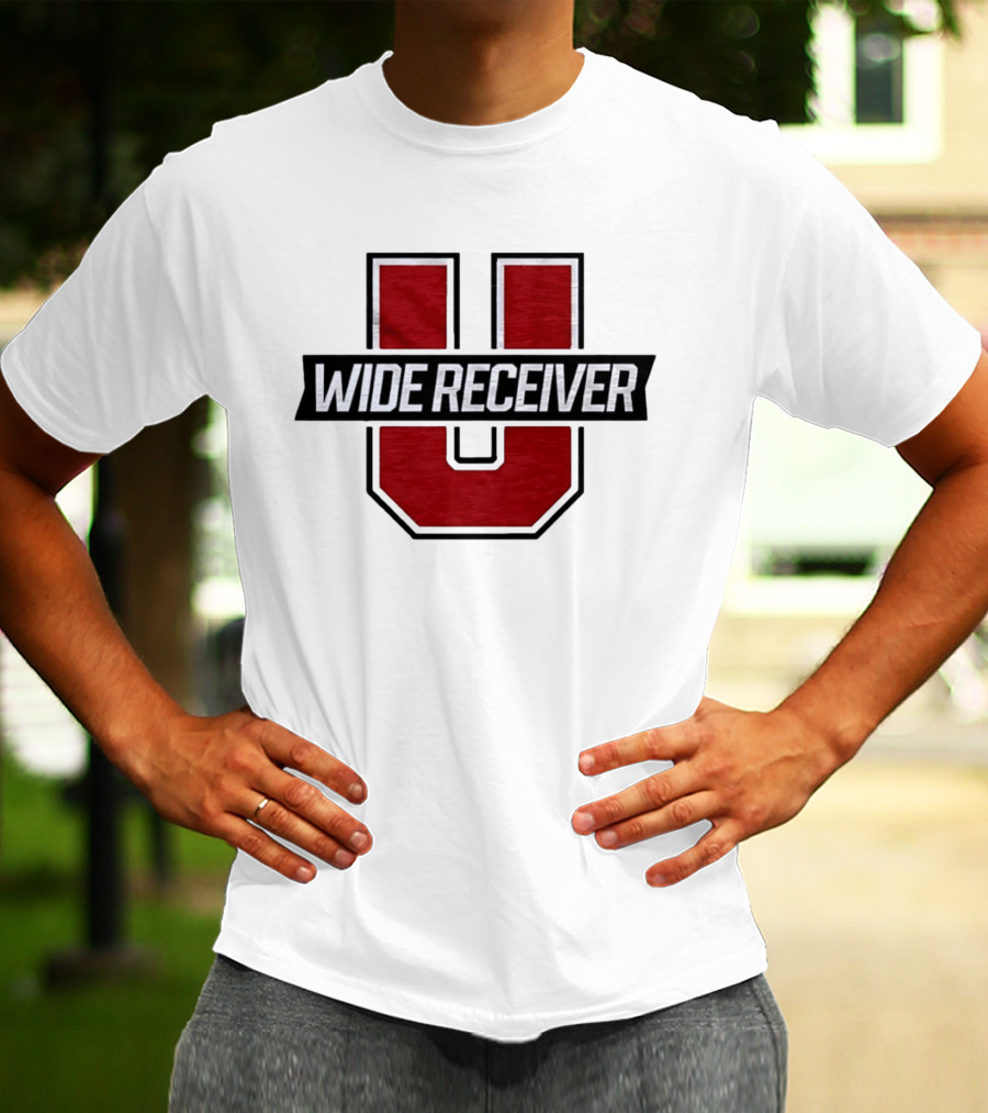 Wide Receiver U Team Red Black Block Lettering T-Shirt
