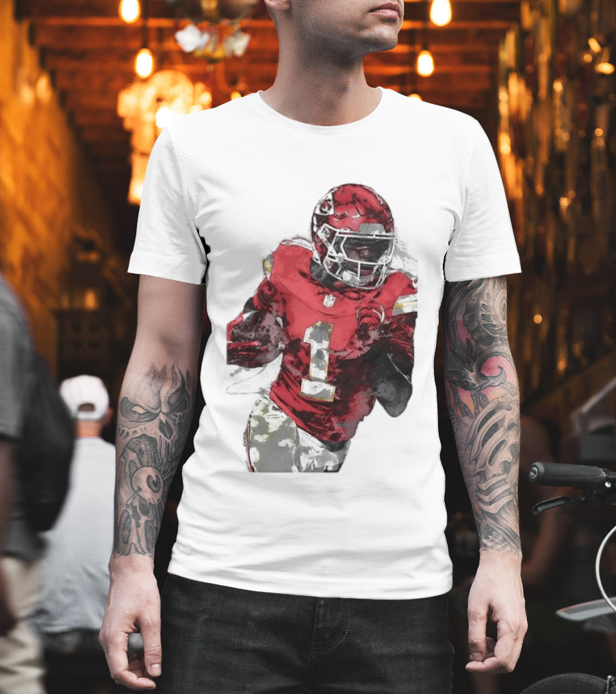 Kansas City Chiefs Xavier Worthy Football Player Number One T-Shirt