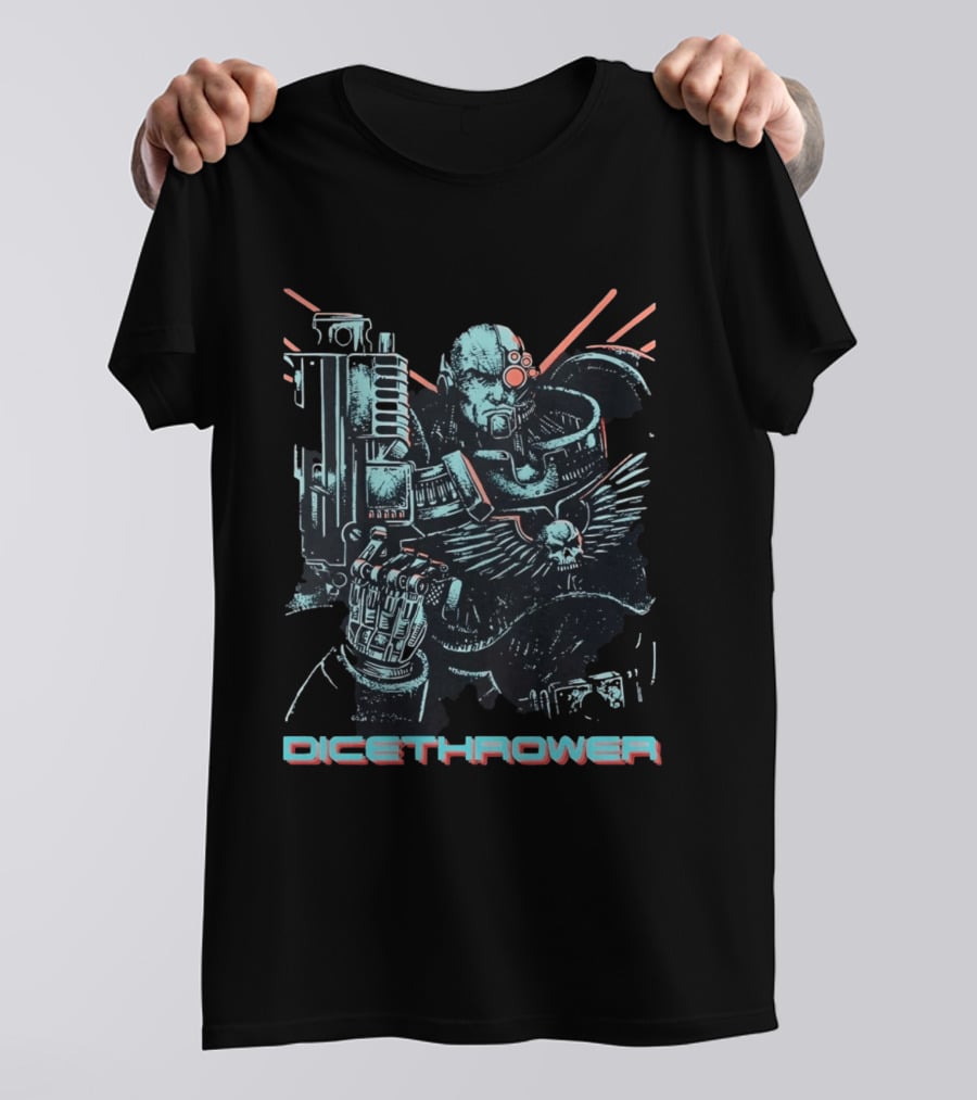 Iron Hand Space Marine Dicethrower With Bolter T-Shirt