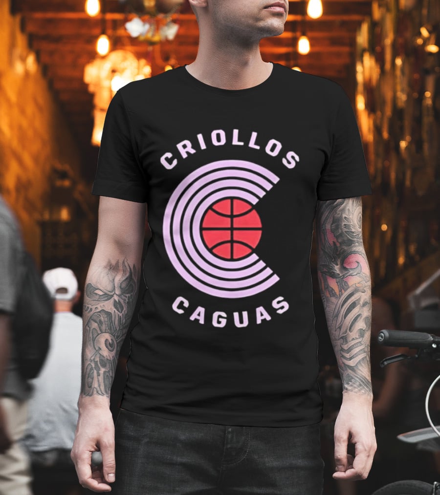 Criollos De Caguas Basketball Team Retro Style Logo Sports T-Shirt