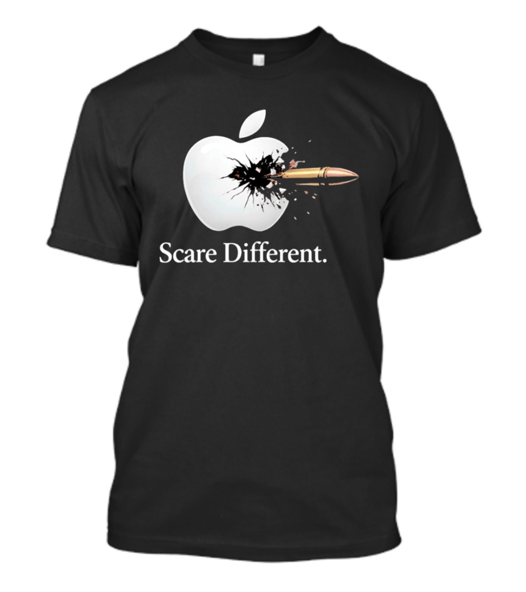 Scare Different Apple Bullet Hole Explosion T-Shirt