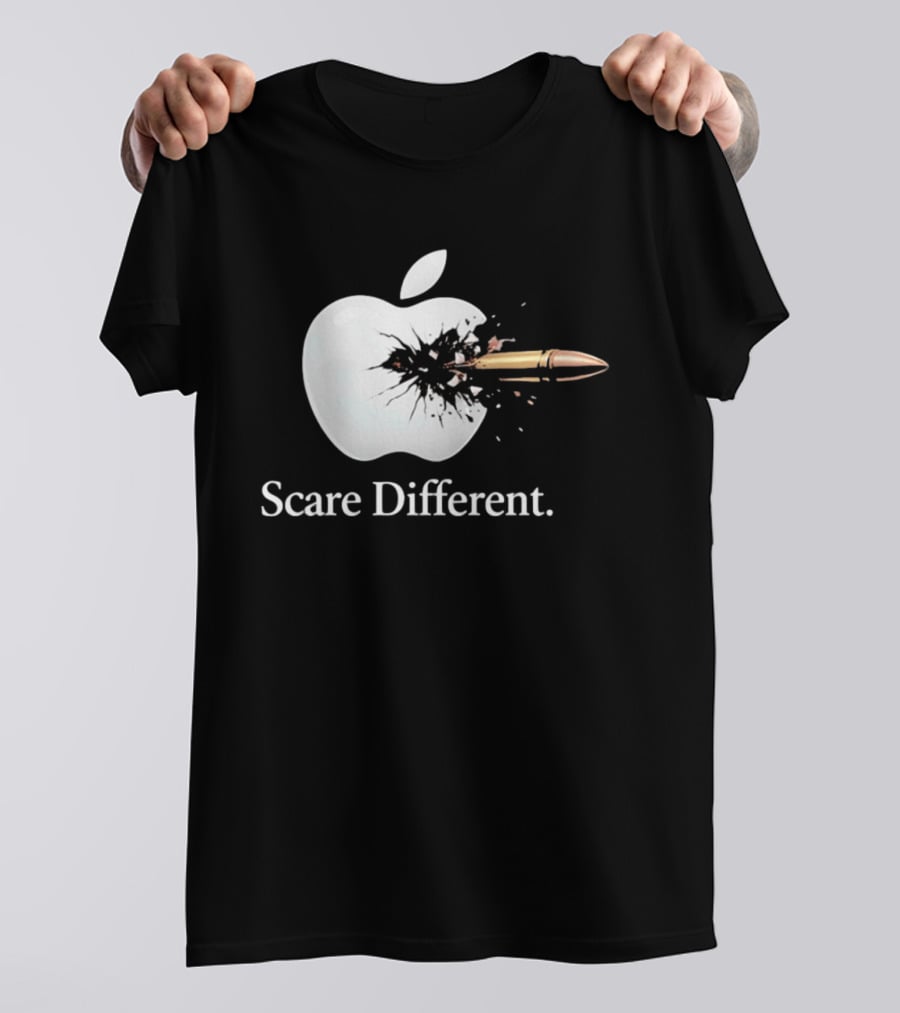 Scare Different Apple Bullet Hole Explosion T-Shirt