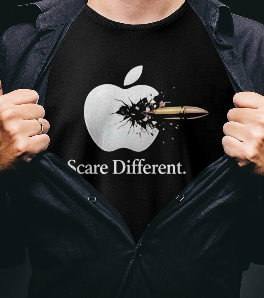 Scare Different Apple Bullet Hole Explosion T-Shirt