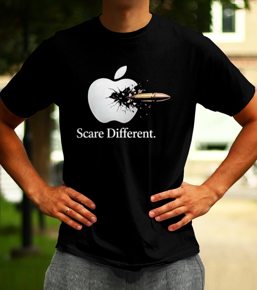 Scare Different Apple Bullet Hole Explosion T-Shirt