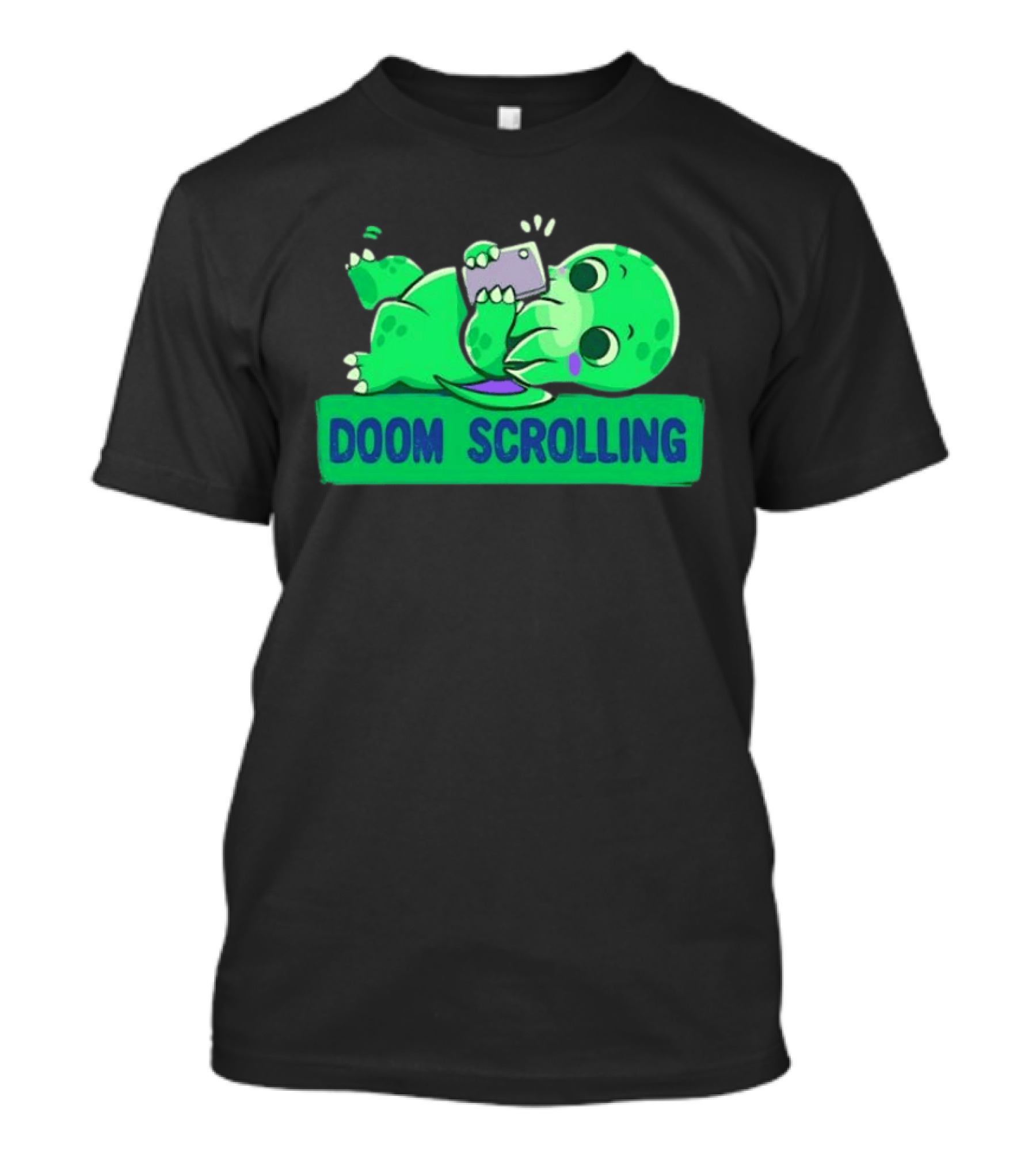 Doom Scrolling Cthulhu Lovecraft Monster With Smartphone T-Shirt