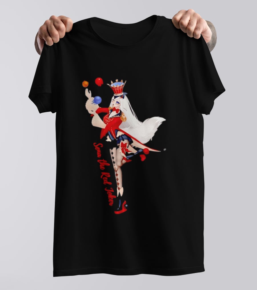 Sena The Red Joker Anime Jester Character With Crown And Juggling Balls T-Shirt