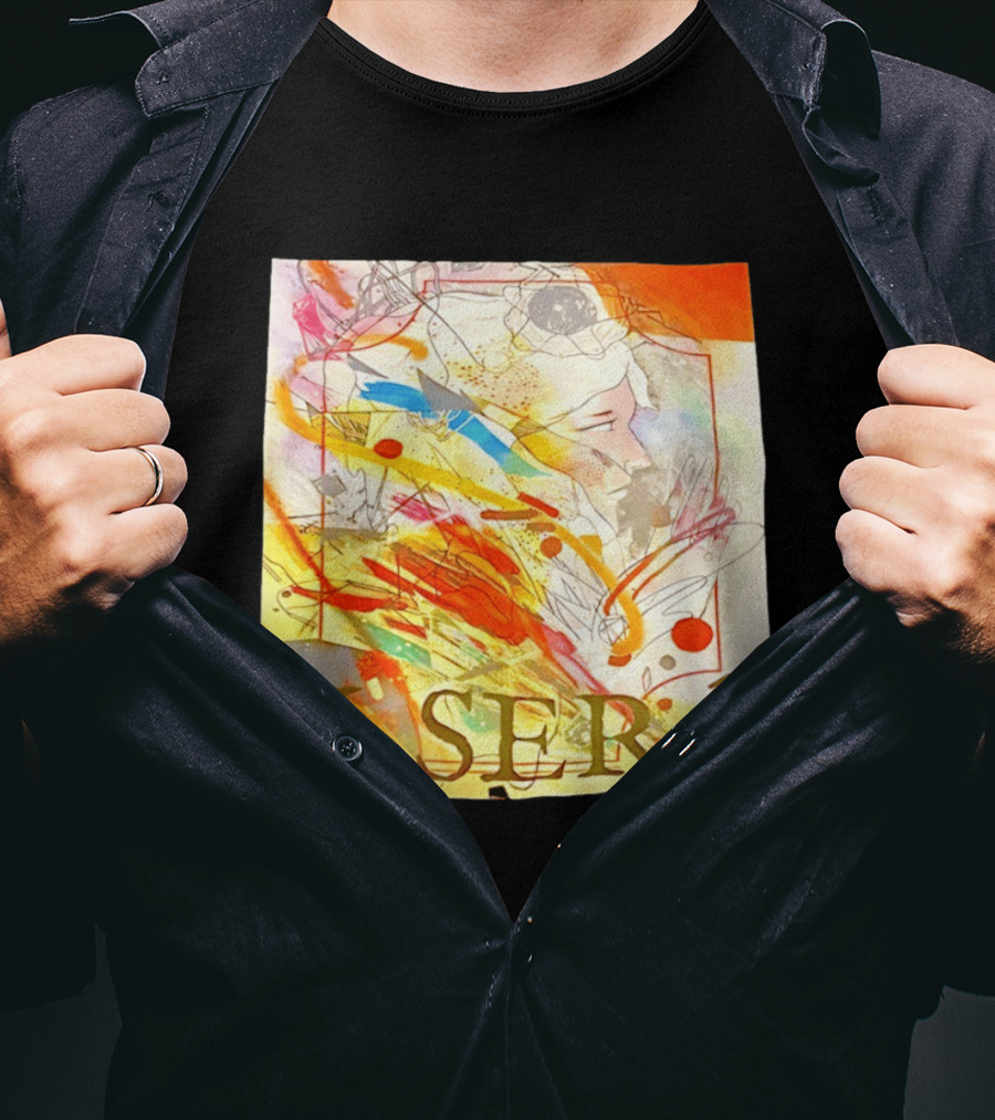 K Será Colorful Abstract Face Expression T-Shirt