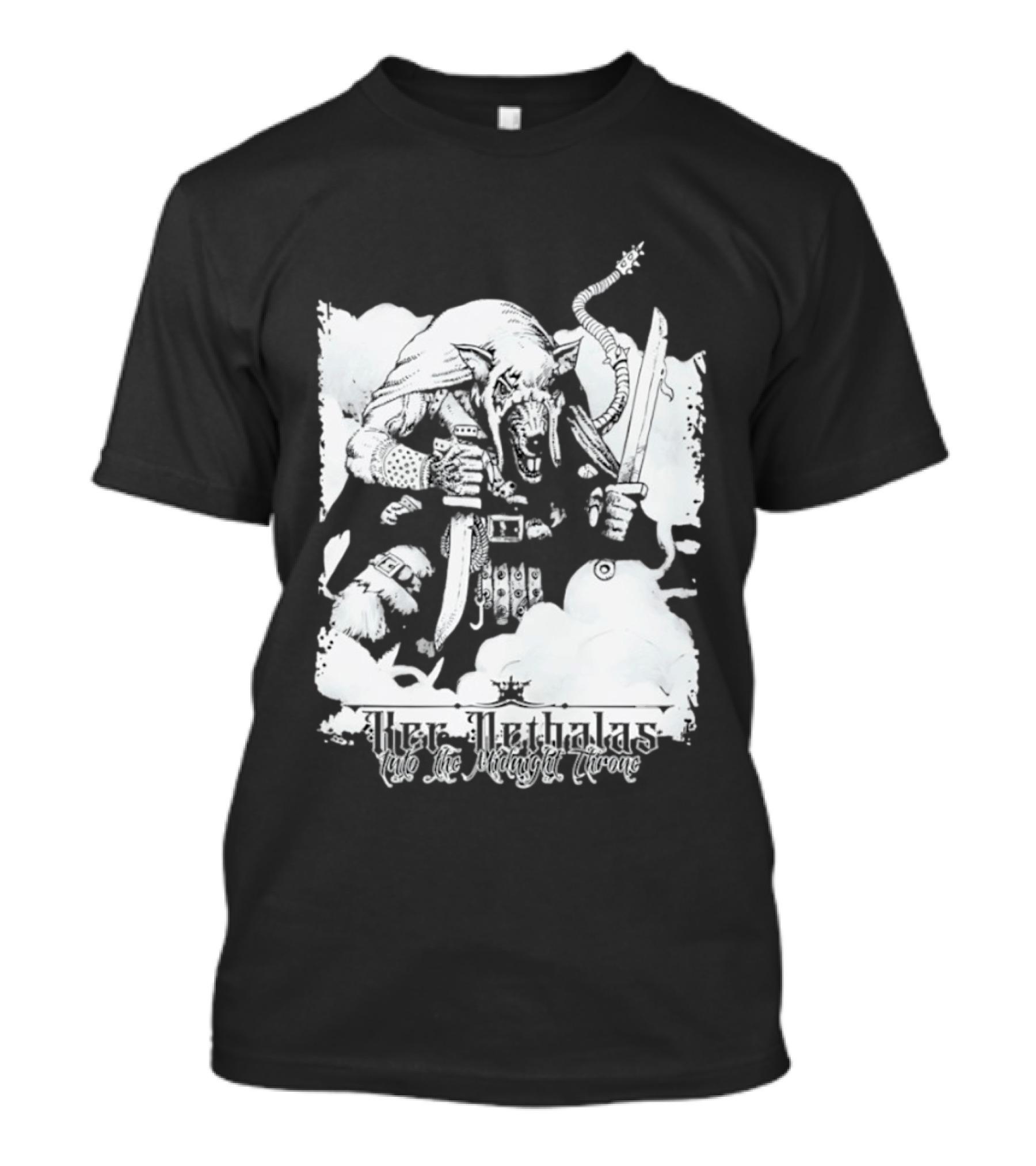 Ker Nethalas Into The Midnight Throne Rat Warrior Sword And Dagger Creature T-Shirt