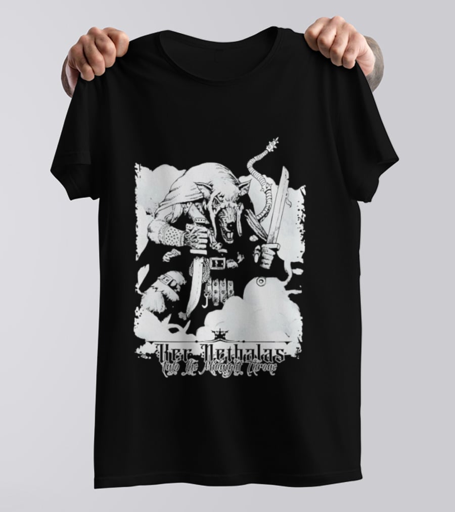 Ker Nethalas Into The Midnight Throne Rat Warrior Sword And Dagger Creature T-Shirt